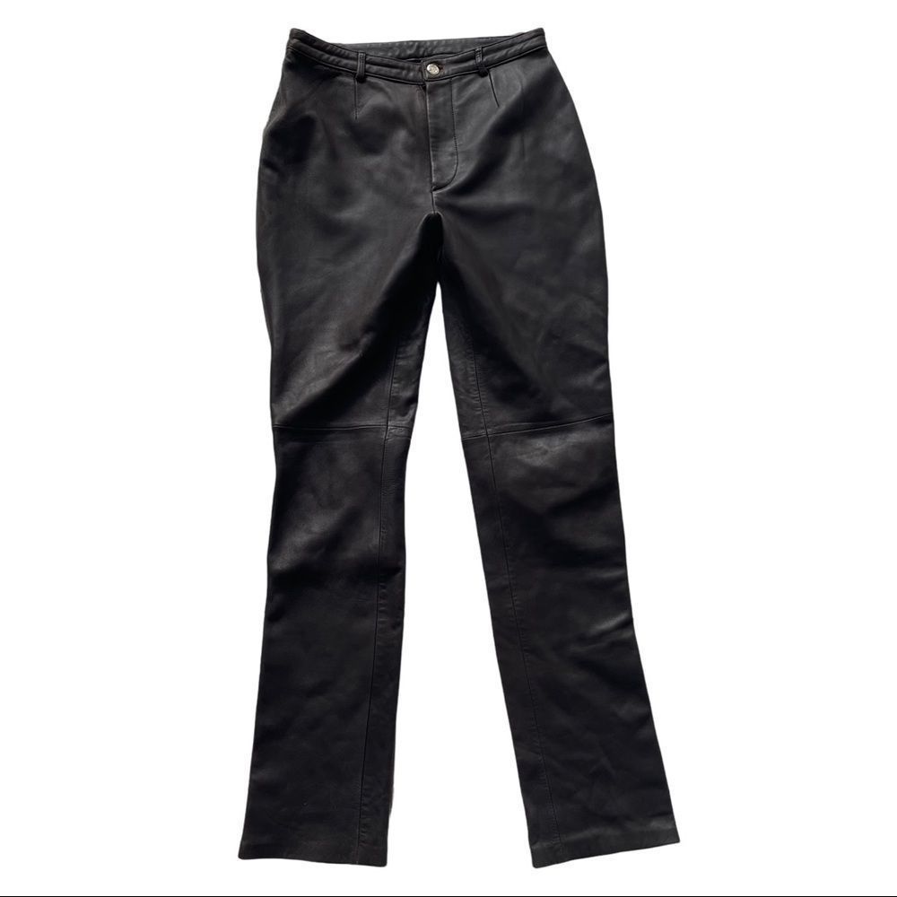 Dark Brown Vintage Couture Genuine Leather Pants